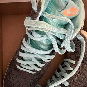 Nike Dunk Sky Hi Premium Dark Grey Glacier Ice Wedge 585560-002 Womens size 7